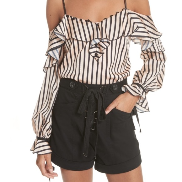 Self-Portrait Tops - new SELF-PORTRAIT ruffle striped off shoulder top